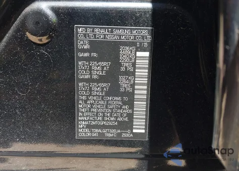 2016 Nissan Rogue Sv из США, поврежденный, VIN KNMAT2MT0GP629254